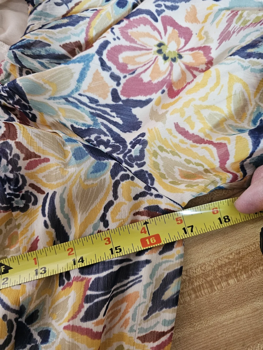 Anthro Patrons of Peace Floral Tiered Midi Dress Sz L (10-12) Boho Puff Sleeve - Picture 12 of 12